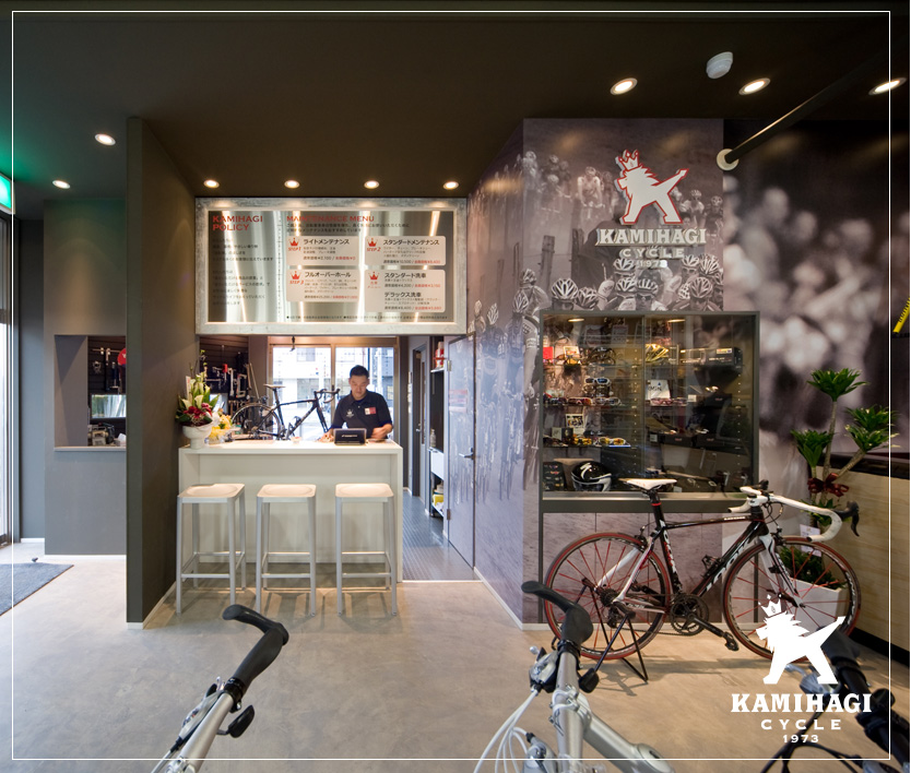 北名古屋市の「カミハギサイクル」｜自転車屋の店舗デザインはスーパーボギー