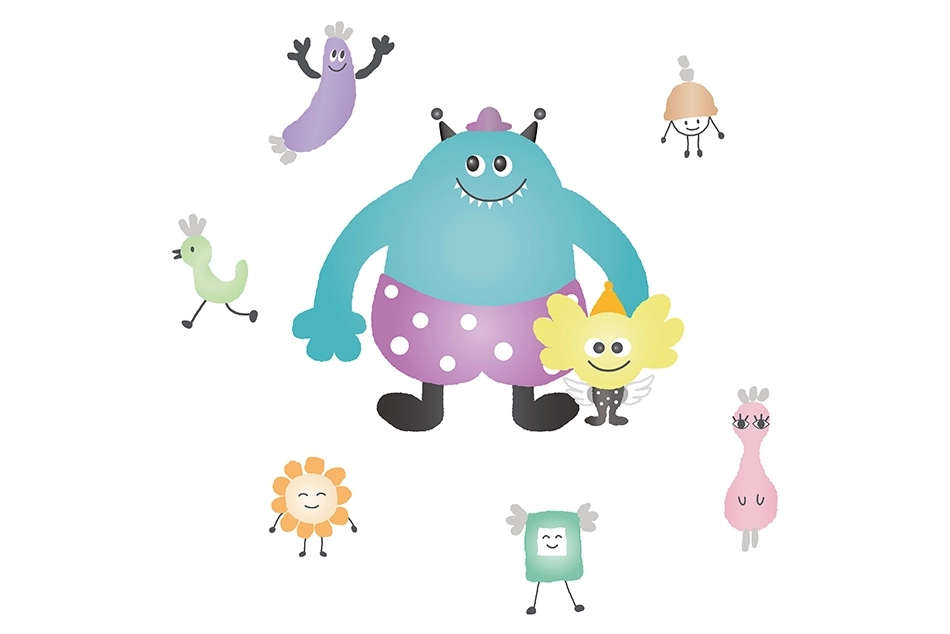 岡崎ならい歯科のカラフルでかわいいキャラクター