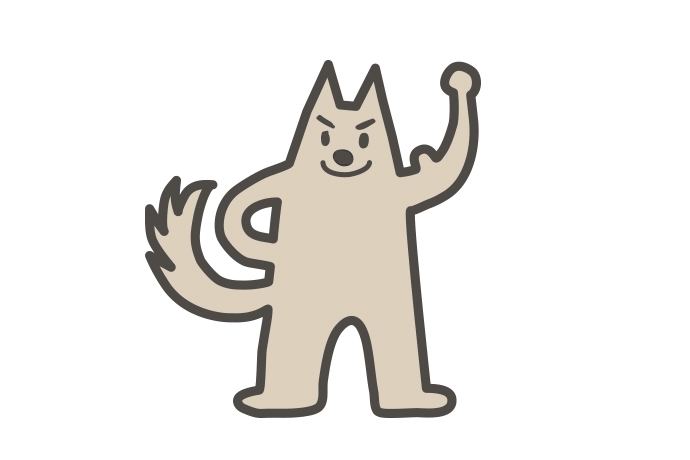 デイサービス「がむしゃらリハクラブ」の可愛い犬のキャラクター｜店舗設計・トータルデザインのスーパーボギーデザイン事務所