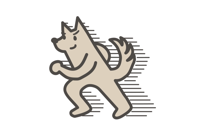デイサービス「がむしゃらリハクラブ」の可愛い犬のキャラクター｜店舗設計・トータルデザインのスーパーボギーデザイン事務所