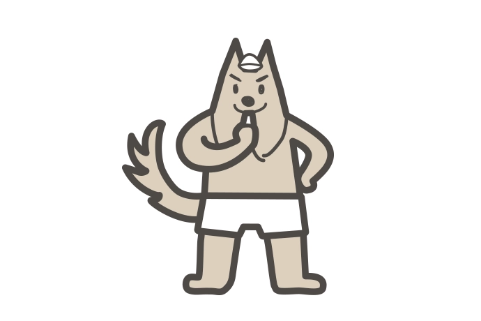 デイサービス「がむしゃらリハクラブ」の可愛い犬のキャラクター｜店舗設計・トータルデザインのスーパーボギーデザイン事務所