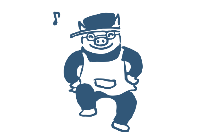 カツサンドタバタの可愛いブタのキャラクター